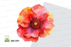 Vibrant poppy flower clipart png Product Image 1