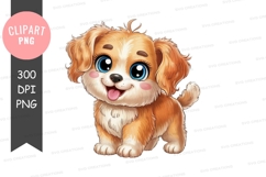 Happy puppy clipart png Product Image 1