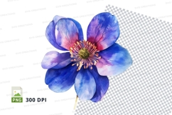 Blue and purple flower clipart png Product Image 1