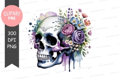 Floral skull clipart png Product Image 1