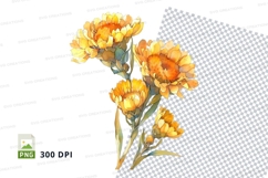 Vibrant yellow flowers clipart png Product Image 1