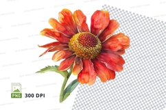 Vibrant red flower clipart png Product Image 1