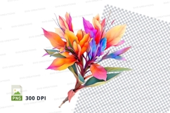 Colorful tropical flowers clipart png Product Image 1