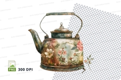 Vintage teapot clipart png Product Image 1