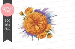 Vibrant flower splash clipart png Product Image 1