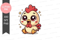Cute cartoon rooster clipart png Product Image 1