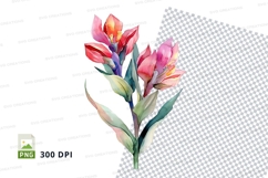 Colorful tulip bouquet clipart png Product Image 1