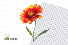 Bright red and yellow flower clipart png Product Image 1