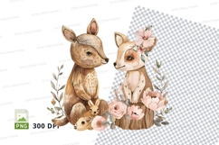 Adorable deer family clipart png Product Image 1