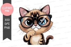 Intellectual cat clipart png Product Image 1