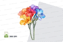Colorful bouquet of flowers clipart png Product Image 1