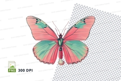 Pink and green butterfly clipart png Product Image 1