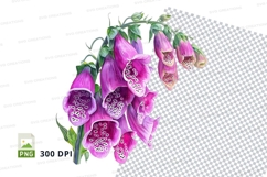 Vibrant foxglove flowers clipart png Product Image 1