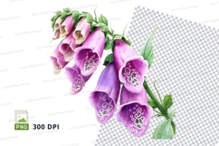 Purple foxglove flowers clipart png Product Image 1