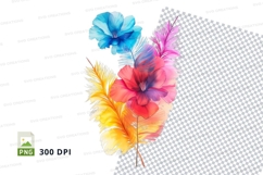 Colorful flowers clipart png Product Image 1