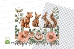 Woodland animals clipart png Product Image 1