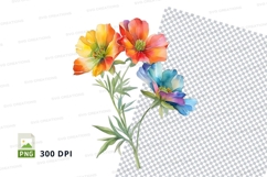 Colorful flowers clipart png Product Image 1