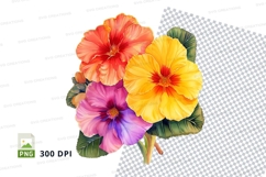 Vibrant flowers clipart png Product Image 1
