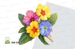 Colorful bouquet of flowers clipart png Product Image 1