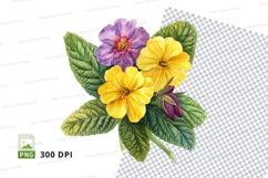 Vibrant flower bouquet clipart png Product Image 1