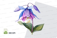 Delicate purple and blue flower clipart png Product Image 1