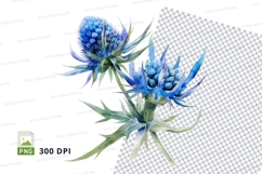 Blue thistle flowers clipart png Product Image 1