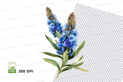 Blue delphinium flower clipart png Product Image 1