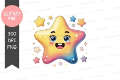 Happy star clipart png Product Image 1