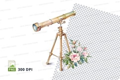 Antique telescope with flowers Product Image 1