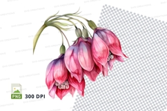 Delicate pink flowers clipart png Product Image 1