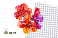 Vibrant flower bouquet clipart png Product Image 1