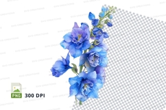 Blue delphinium flowers clipart png Product Image 1
