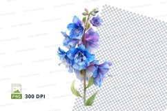 Blue delphinium flowers clipart png Product Image 1