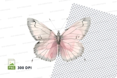 Delicate pink butterfly clipart png Product Image 1