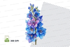 Blue and purple delphinium clipart png Product Image 1