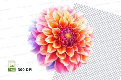 Vibrant dahlia flower clipart png Product Image 1