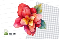 Vibrant camellia flower clipart png Product Image 1
