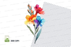 Colorful flower bouquet clipart png Product Image 1