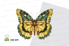 Yellow and green butterfly clipart png Product Image 1
