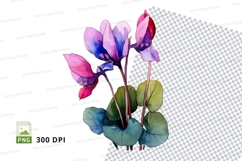 Colorful cyclamen flower clipart png Product Image 1