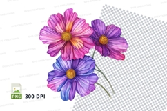 Colorful flowers clipart png Product Image 1