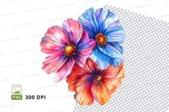 Vibrant flowers clipart png Product Image 1