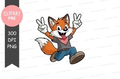 Happy fox clipart png Product Image 1