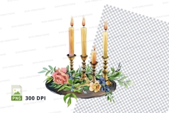 Elegant candelabra with flowers clipart png Product Image 1