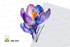 Vibrant purple crocus flower clipart png Product Image 1