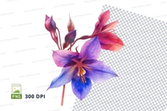 Vibrant purple and pink flower clipart png Product Image 1