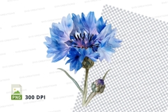 Blue flower clipart png Product Image 1