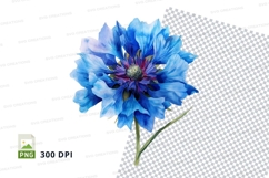 Blue flower clipart png Product Image 1