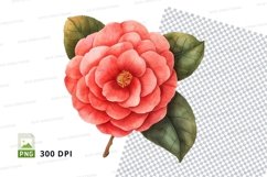 Vibrant pink camellia flower clipart png Product Image 1