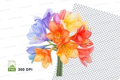 Colorful bouquet of flowers clipart png Product Image 1